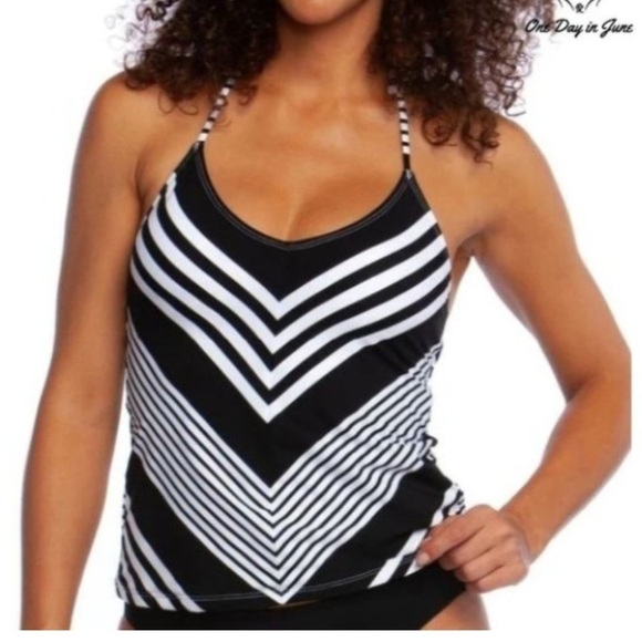 La Blanca Fine Line Tankini Top new size 8 - Picture 1 of 5